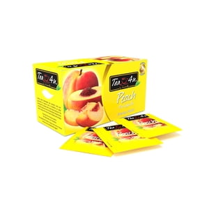 Tea4U Peach Black Tea, Ceylon tea, box of 25 teabags