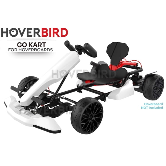 HOVERBIRD Hoverboard Attachment GoKart Hoverkart Kit for All Compatible Hoverboards - White