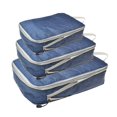thumbnail image 3 of 3 Pièces Organisateur de Bagages Imperméables Sacs de Rangement Légers Bleu Marine, 3 of 8