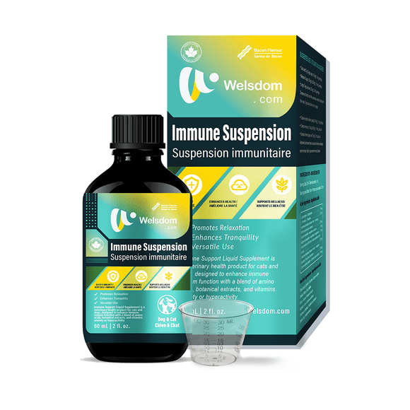 Welsdom Pets Immune Support Liquid Supplement - 60mL | Comprehensive Immune Boost for Cats & Dogs | Antioxidant-Rich Formula | Promotes Digestion & Recovery | Easy-to-Administer Veterinary Blend