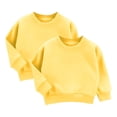thumbnail image 1 of MKOSPLRT Chandails Molletonnés pour Enfants, Lot de 2, Manches Longues, Chandail en Molleton à Enfiler, Couleur Unie, Col Rond, Chandails Molletonnés Doux d'Automne pour Garçon Ou Fille 3-9, 1 of 2