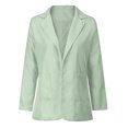 thumbnail image 4 of Meichang Womens Long Sleeve Solid Color Blazers Open Front Slim Fit Work Jackets Coats Lapel Collar No Button Blazers Cardigans Plus Size Jackets with Pockets Mint Green XL, 4 of 5