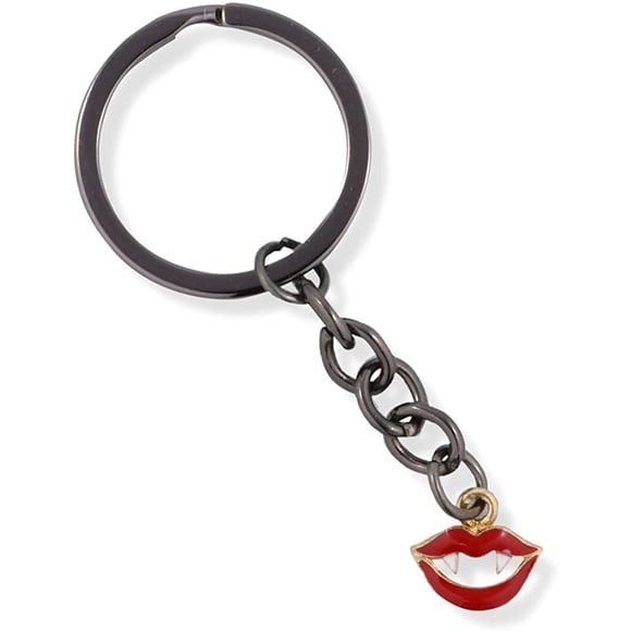 EPJ Red Lips with Teeth Fangs Charm Keychain (alloy, womens)
