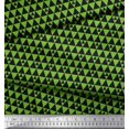 thumbnail image 3 of Soimoi Green Rayon Fabric Triangle Art Geometric Print Sewing Fabric Yard 42 Inch Wide, 3 of 3