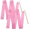 thumbnail image 5 of KAKOWELY 2Pcs 2m Colorful Rhythmic Gymnastics Ribbon Dancing Gymnastics Ribbon Dancing Streamers for Kids Children (Pink),92.13"X2.36"X0.43", 5 of 5