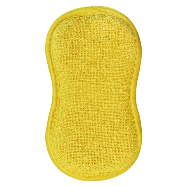 1 Pcs Multi-Purpose Scrub Sponges For Kitchen,Non-Scratch Microfiber Sponge,Heavy-Duty Washable Scouring Pad,Reusable Microfiber Sponge,Effortless Cleaning Of Dishes,Pots And Pans All,Yellow