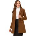 thumbnail image 1 of INSPIRE CHIC Manteau d'Hiver pour Femme à Revers Cranté, Simple Boutonnage, Manches Longues, Brun Foncé L, 1 of 6