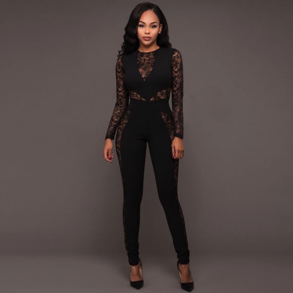 Femmes Clubwear Été Combinaison Bodycon Partie Romper Pantalon Pantalon Long