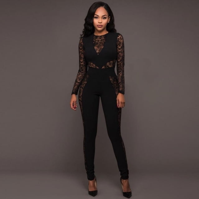 Femmes Clubwear Été Combinaison Bodycon Partie Romper Pantalon Pantalon Long