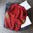 thumbnail image 1 of Styesk Mens Sweater Solid Color Pullover Sweater Cable Knit Patchwork Crewneck Sweater Comfy Soft Oversized Sweater Casual Loose Sweaters with Ribbing Edge, 1 of 3