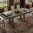 thumbnail image 4 of BeesClover Industrial Dining Table for 6-8 with 2 Drawers, 71-Inch Wood Kitchen Table with Large Tabletop & Sturdy Frame, Rectangular Dining Room Table for Dinner, Living Room, 4 of 9