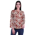 thumbnail image 1 of Moomaya Haut à Manches Longues Imprimé avec Patte de Boutonnage, Col Rond, Tunique d'Été Décontractée pour Femme, 1 of 5
