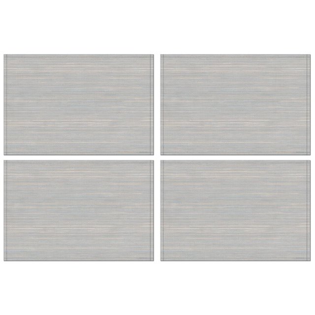 Placemats,Blending Color Durable Linen Placemat Washable Heat-Resistant Anti-Skid Kitchen Dining Table Mats for Kitchen Party Wedding Restaurant (Set of 4, Blue with White)