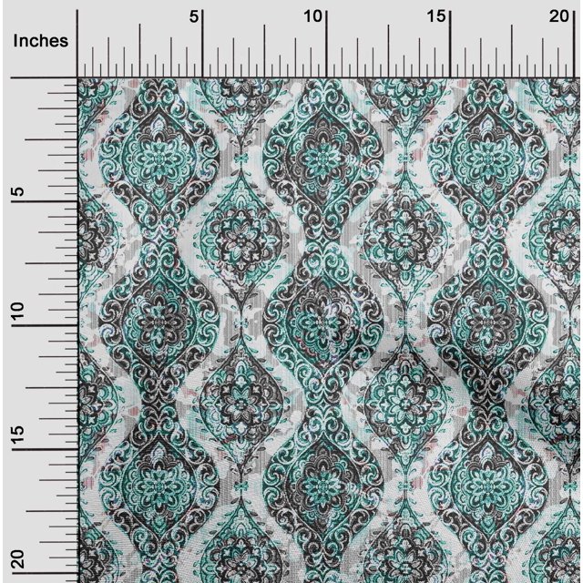 oneOone Cotton Poplin Turquoise Blue Fabric Block Fabric For Sewing Printed Craft Fabric By The Yard 56 Inch Wide