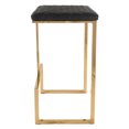 thumbnail image 3 of LeisureMod Quincy Quilted Stitched Leather Bar Stools With Gold Metal Frame - Charcoal Black, 3 of 6