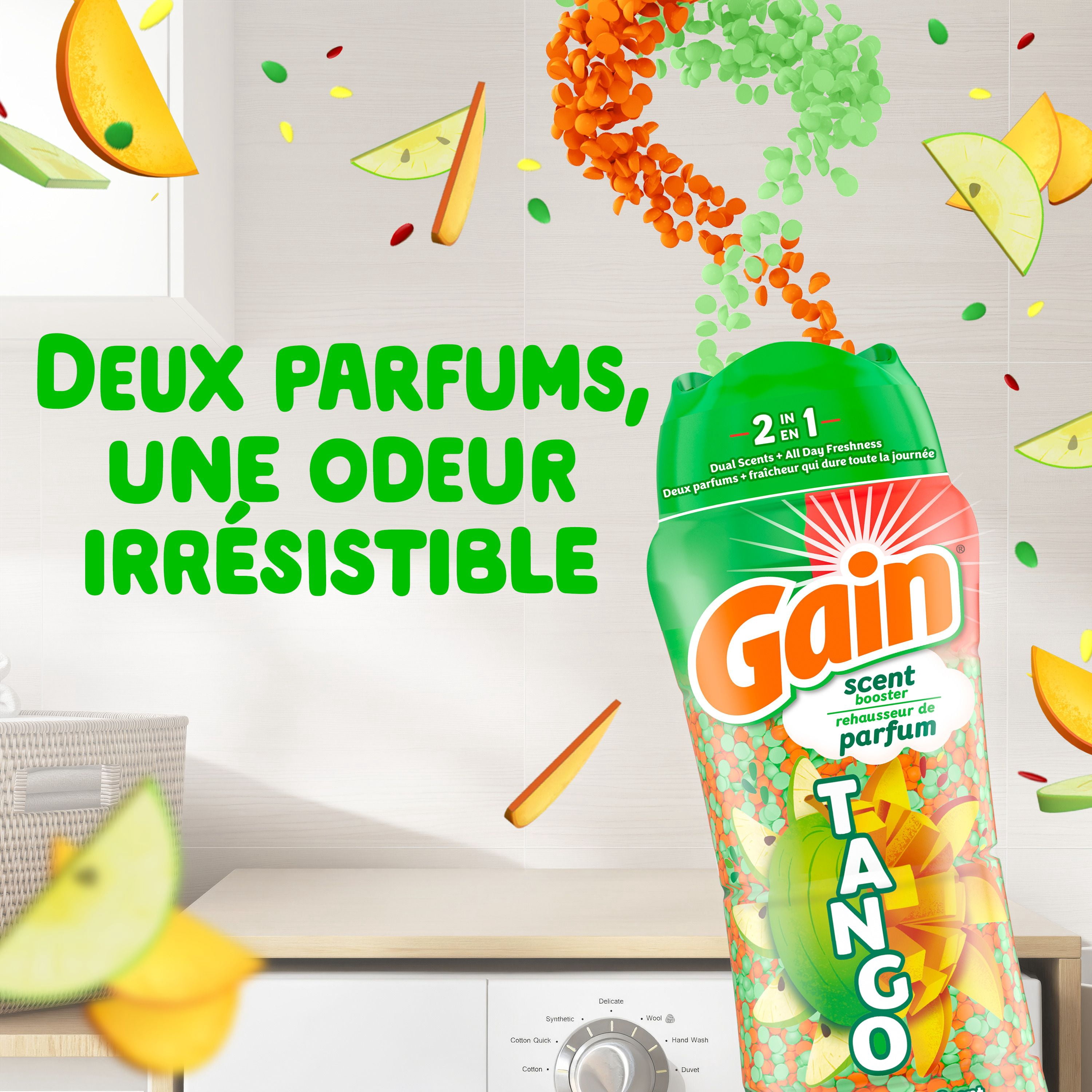 Gain Tango 2-in-1 Laundry Scent Booster Beads, Apple and Mango Scent, Laundry Beads with Dual Scents Plus All Day Freshness