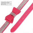 thumbnail image 2 of Rose Rouge TP 30x1.5cm Collier pour Chat en Microfibre Suédine Double Nœud Cristal Étincelant Strass Fourniture pour Animaux, 2 of 5