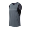 thumbnail image 4 of JDQJBZ Men's Tank Undershirts Solid Color Crew Neck Ice Silk Cool Tops, 4 of 5