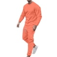 thumbnail image 2 of DPTALR Ensemble de Sport Décontracté pour Hommes, Uni, Col Rond, Chandail à Enfiler, Manches Longues, Pantalon, Survêtement Deux Pièces, 2 of 8