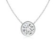 thumbnail image 1 of Angara Collier en Diamant Naturel - Collier Solitaire en Diamant Rond Serti Clos en Platine pour Femmes, 1 of 10