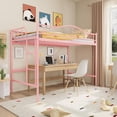 thumbnail image 1 of GloryStar Twin Loft Bed Frame, Compact Metal Loft with Adjustable Ladder & 400 lb Capacity for Kids’ Rooms or Dorms, No Box Spring Needed, 1 of 8