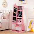 thumbnail image 2 of Costway Armoire à Bijoux pour Enfants avec Tiroir Miroir Pleine Longueur 2 Angles d'Inclinaison Réglables Rose, 2 of 9