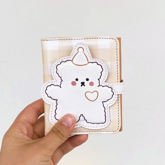 KUIZAP Little Bear Wallet Cartoon Women's Short Wallet Button 30% PU Card Bag(style B)