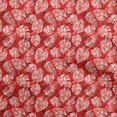 thumbnail image 1 of oneOone Cotton Poplin Red Fabric Tropical Leaf Craft Projects Decor Fabric Printed By The Yard 42 Inch Wide, 1 of 5