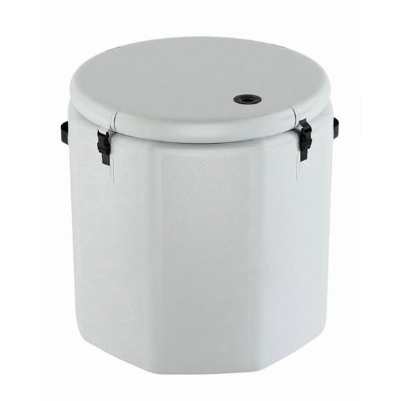 BeesClover Cylindrical PVC Ice Bath Tub with White Exterior and Blue Interior, 186-Gallon Capacity, Durable and Insulated Portable Design, Supports Up to 300 Pounds, Ideal
