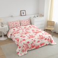 thumbnail image 2 of YST Cartoon Castle Comforter Set Watercolor Roses Floral Bedding Twin,Kawaii Love Heart Pattern Quilt Romantic Theme Down Comforter,Red, 2 of 6