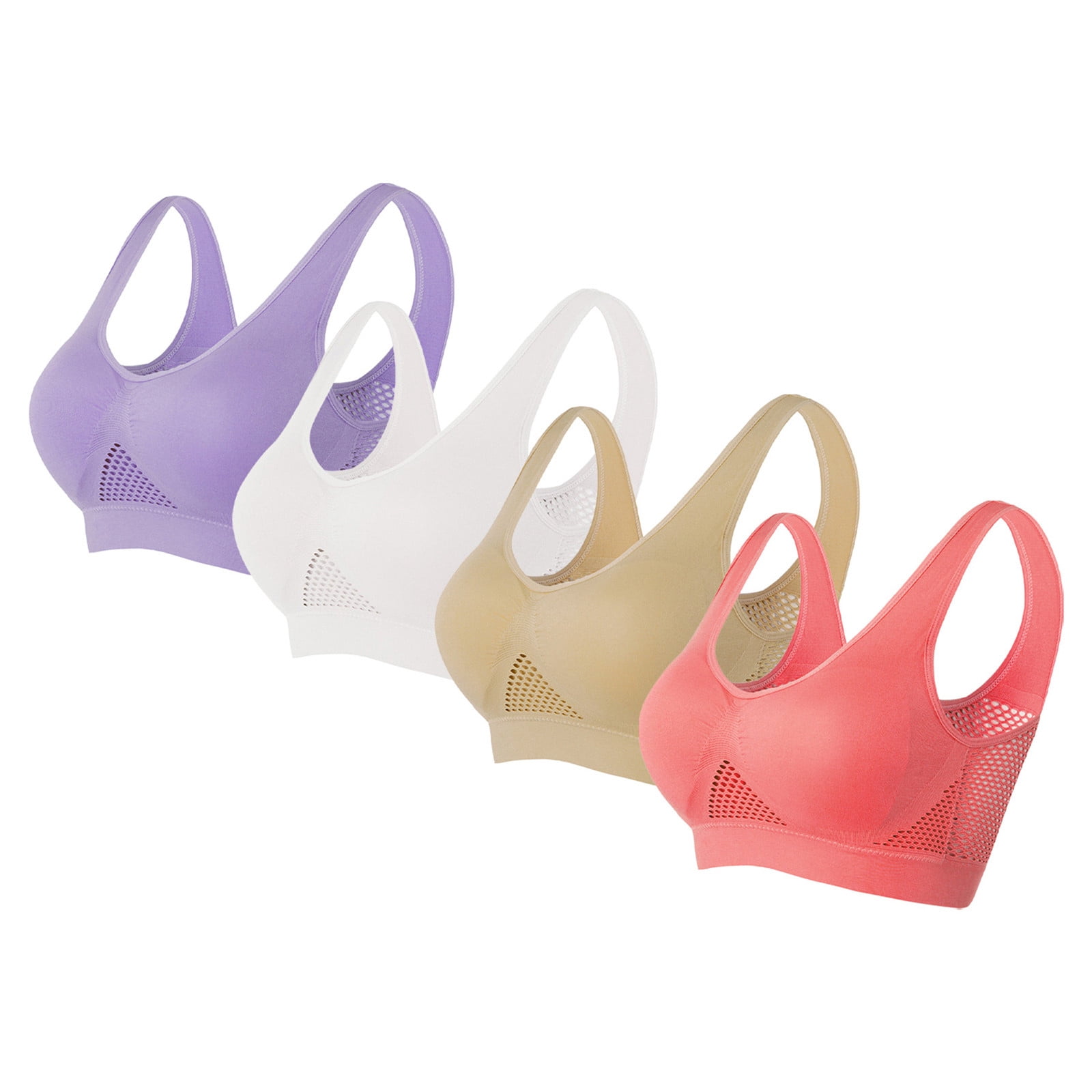 Cameland High Impact Sports Bras for Women 4PC Seamless Comfort Breathable Workout Gym Yoga Activewear Bras for Women