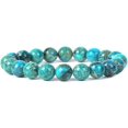 thumbnail image 1 of Blue Sea Sediment Jasper Gemstone 10mm Round Beads Stretch Bracelet 7 Inch Unisex, 1 of 2