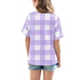 thumbnail image 4 of DecSea T-Shirt à Manches Courtes pour Filles, Enfants, Été, Ample, à Carreaux Imprimés, Col Rond, Hauts Décontractés Basiques, Tee 5-14 Ans, 4 of 8