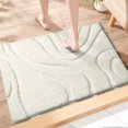 thumbnail image 2 of DEXDE Bathroom Rugs Mat 20x32, Soft Plush Shaggy Microfiber Bath Rug, Non Slip Bath Mats for Bathroom Floor, Machine Washable Absorbent Carpet for Shower Tub, White, 2 of 7