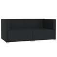 thumbnail image 2 of vidaXL 2-Seater Sofa with Cushions Black Poly Rattan, 2 of 5