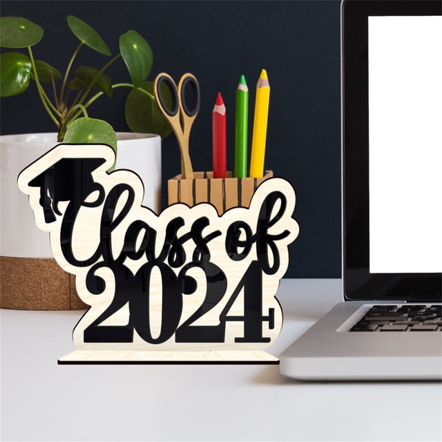 EGNMCR Room Decor, Home Decor 2024 Graduation Season Wooden Setup Holiday Home Decoration Wooden Sign Graduation Party Desktop Decoration Display items
