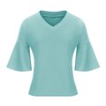 thumbnail image 4 of Birdeem Blouses à Manches Courtes Col en V Mode Décontractée pour Femmes, 4 of 8