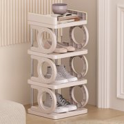 Dvkptbk Shoe Rack 4 Tier Household Doorway Sturdy Narrow Small Crevice Entry Shoe Cabinet Multifunctional Shoe Storage Shelves For Bedroom Closet Entrance Hall Bedroom