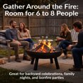 thumbnail image 4 of Sunnydaze Outdoor Camping or Backyard Round Cast Iron Rustic Fire Pit Bowl with Handles - 34" - Black Finish, 4 of 10