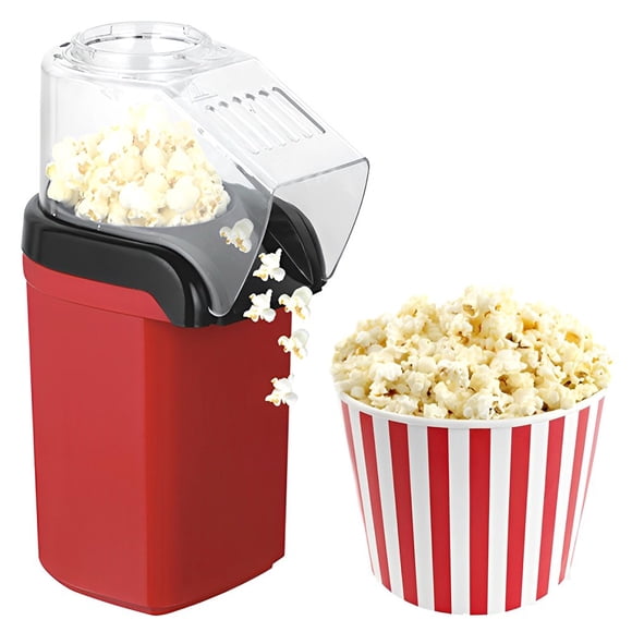 POINTERTECK Hot Air Popcorn Popper Maker with Measuring Cup Top Lid Reusable 1200W Popcorn Maker 2 Minute Fast Popcorn Popper Machine High Explosive Rate Popcorn Maker DIY Flavor Oil-Free