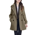 thumbnail image 1 of MeetoTime Womens Trendy Dress Coat Double Breasted Slim Work Office Long Jackets with Pockets M-3XL, 1 of 3