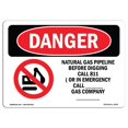 thumbnail image 1 of SignMission OS-DS-A-1014-L-2536 10 x 14 Po Signe de Danger OSHA - Gazoduc avant, 1 of 1