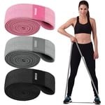 Bandes de résistance longues, bandes d'assistance de traction en tissu 3 Pack, large bande élastique pour l'exercice, ensemble de boucles de fitness pour le squat de hanche jambes & Formation au poids