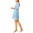 thumbnail image 4 of INSPIRE CHIC Women's Solid Cute V Neck Half Sleeve Flowy A-Line Chiffon Dress, 4 of 7