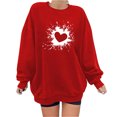 thumbnail image 1 of 2023 Chandail à Capuchon Surdimensionné pour Femmes Mode Automne Imprimé Blouse Ample à Manches Longues Col Rond Chandail Décontracté Hauts Chandail en Molleton Costumes Halloween/noël 50 % de Rabais Liquidation, 1 of 3