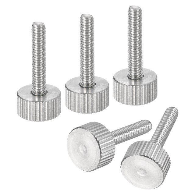 Unique Bargains Vis Moletées M4x20mm pour Pouce, Lot de 5 Boulons Plats à Tête Moletée en Acier Inoxydable 304