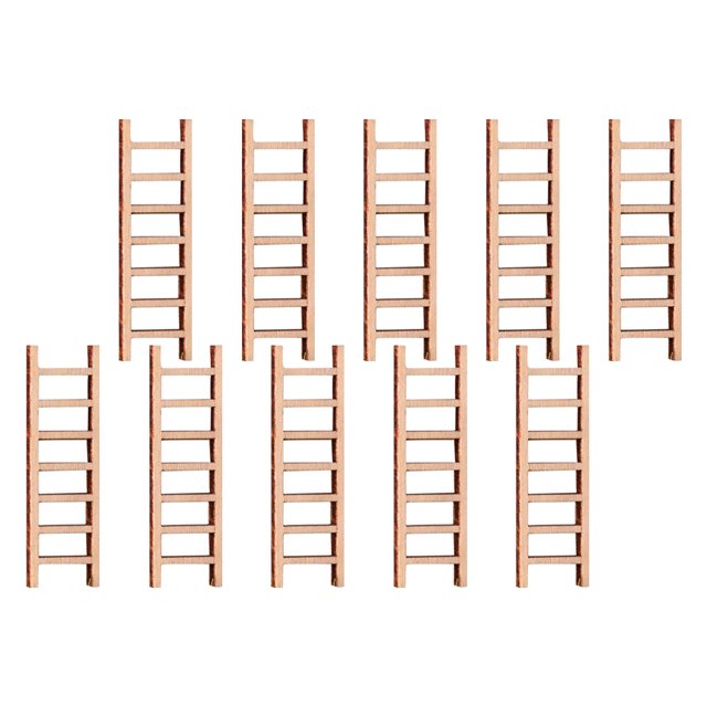 BRIGHTFUFU 10PCS Staircase Model Mini Wooden Ladder for Indoor Micro-landscape
