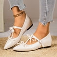 thumbnail image 4 of Black Pointed Toe Heels for Women Rhinestone Bowknot Buckle Strap Wedge Heels Comfortable Womens Black Casual Shoes, 4 of 9