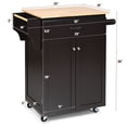 thumbnail image 2 of Gymax Rolling Kitchen Island Utility Kitchen Cart Storage Cabinet w/ Spice Rack Brown, 2 of 10