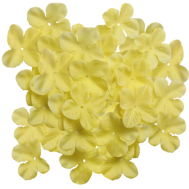 500pcs Silk Artificial Hydrangea s for DIY Craft Accessories Decor Yellow